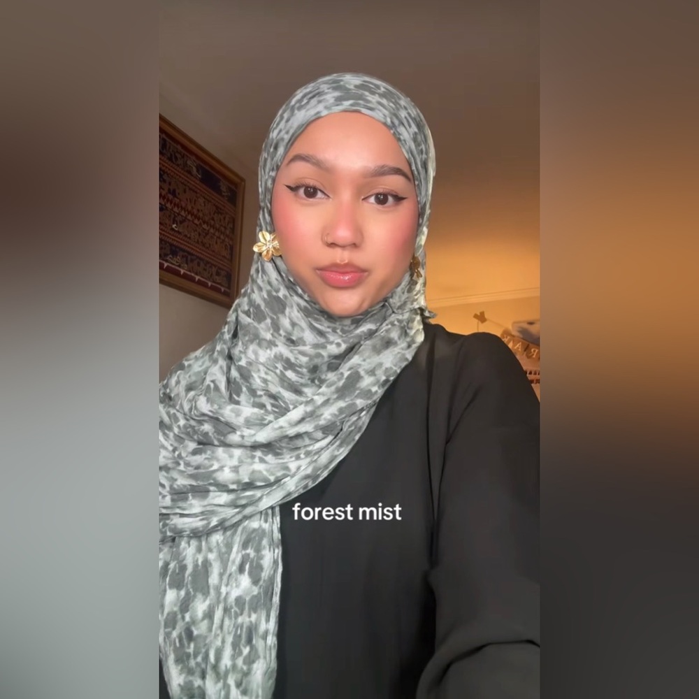 Veiled Collection Printed Modal Hijab - Forest Mist